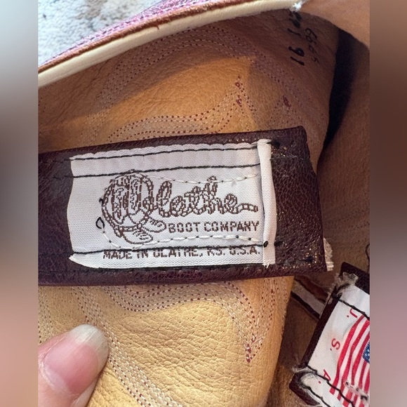 Olathe Brown/Red Leather Cowboy Boots - Picture 6 of 8